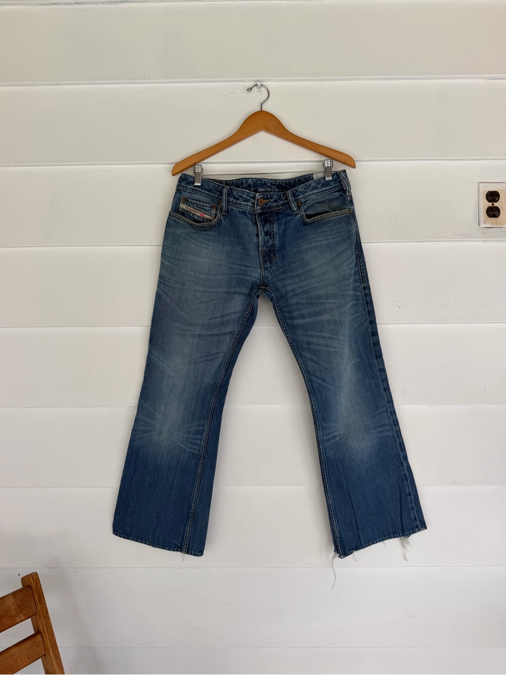 Diesel Zathan Blue Flared Jeans